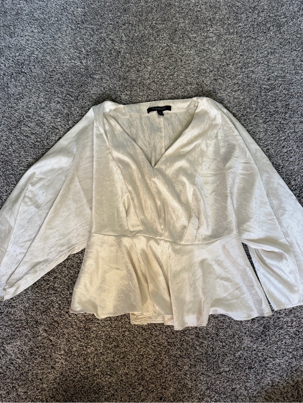 Marc New York Ivory Peplum Wrap Blouse